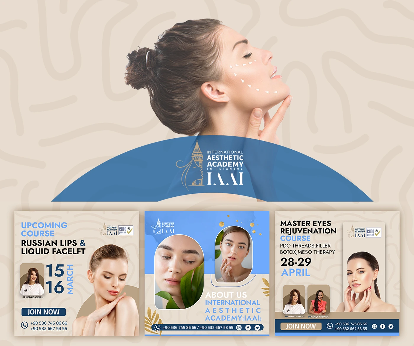 تصميم منشورات منصات التواصل الاجتماعي لـ أكاديمية  (LaaI ACADEMY).