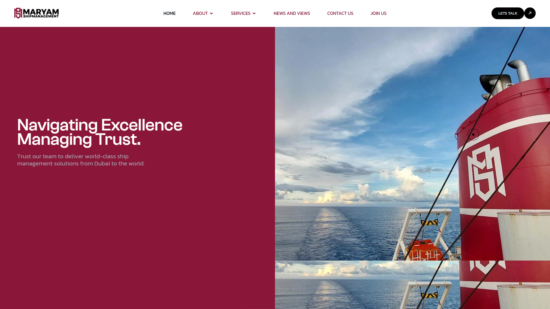 هوية Maryam Shipmanagement البصرية — شركة إدارة سفن دولية مقرها دبي