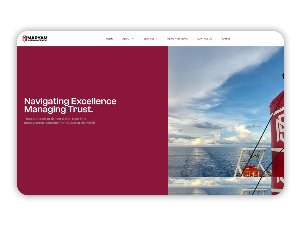 Maryam Shipmanagement — بناء مصداقية رقمية لشركة بحرية ناشئة في سوق يعمل بالعلاقات